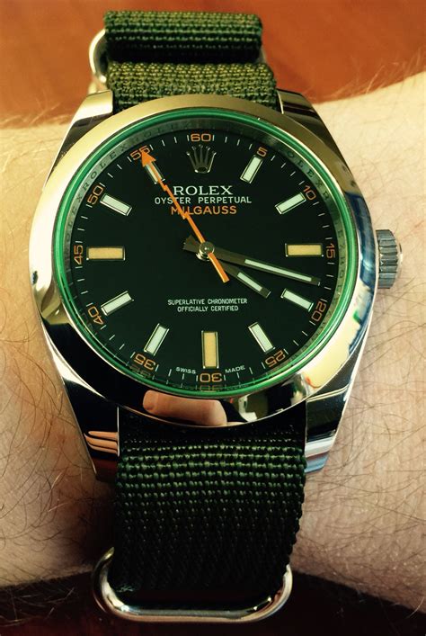 rolex milgauss nato strap|Rolex Milgauss.